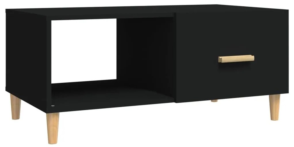 Τραπεζάκι Σαλονιού Μαύρο 89,5x50x40 εκ. από Επεξεργασμένο Ξύλο - Μαύρο