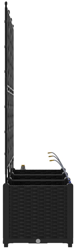 vidaXL Γλάστρες Κήπου 1 τεμ Καφασωτό Μαύρο 120 x 40 x 142 cm Πλαστικό