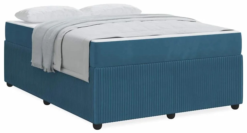 vidaXL Σκελετός Κρεβατιού με στρώμα Μπλε 160 x 200 cm ύφασμα