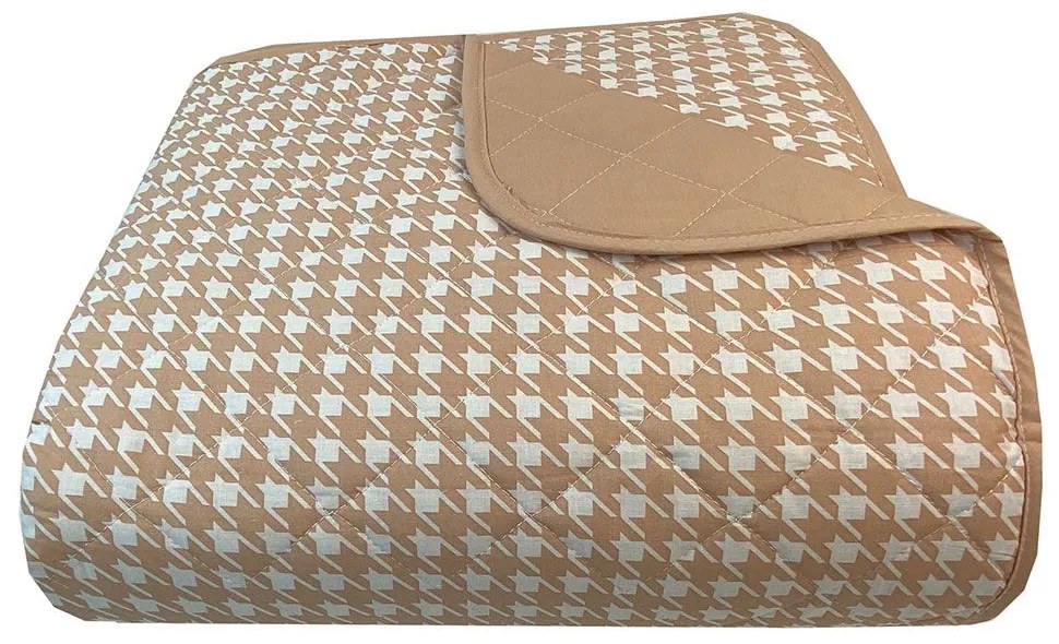 Κουβερλί Pied De Poule 8444 Beige Astron Μονό 160x240cm 100% Cotton