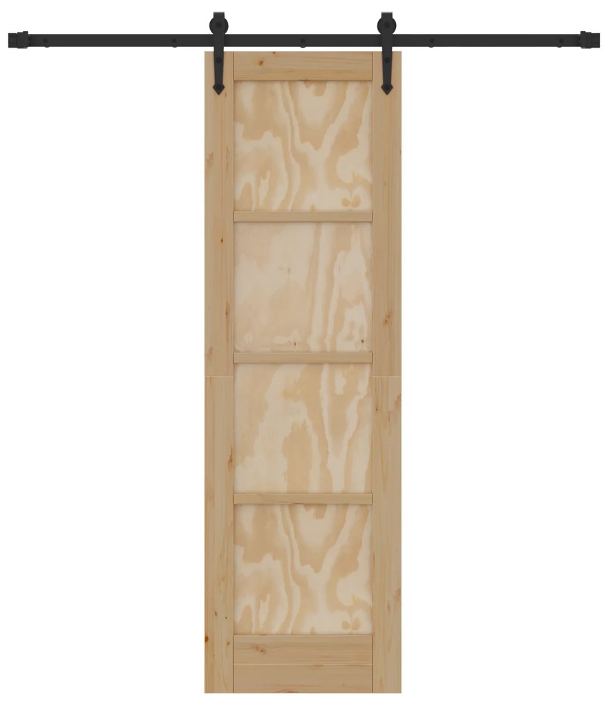 vidaXL Συρόμενη Πόρτα με Σετ Εξαρτημάτων 61x198.5 cm Μασίφ Ξύλο Πεύκου