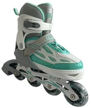 Αυξομειούμενα Πατίνια Roller G&amp;C BW188 Γκρι/Μπλε με LED Τροχούς IN-LINE SKATES Medium (35-38)