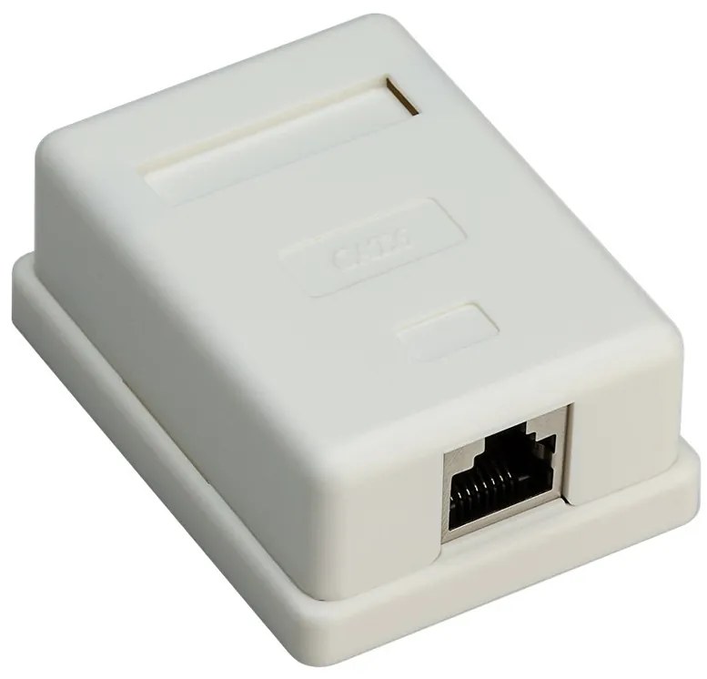 GOOBAY επιτοίχια πρίζα δικτύου 77634, 1 θύρα RJ45, CAT 6 STP, λευκή