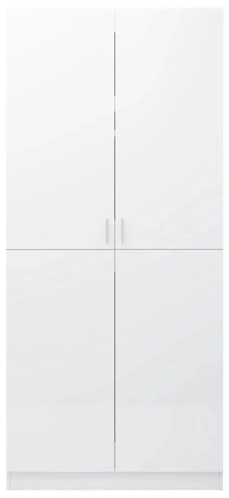vidaXL Ντουλάπα Γυαλιστερό Λευκό 90 x 52 x 200 εκ. από Επεξ. Ξύλο