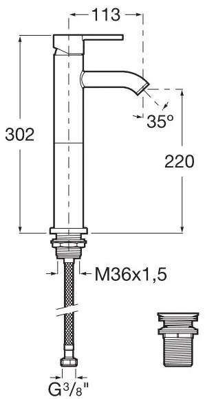 Μπαταρία νιπτήρος Roca Carelia II