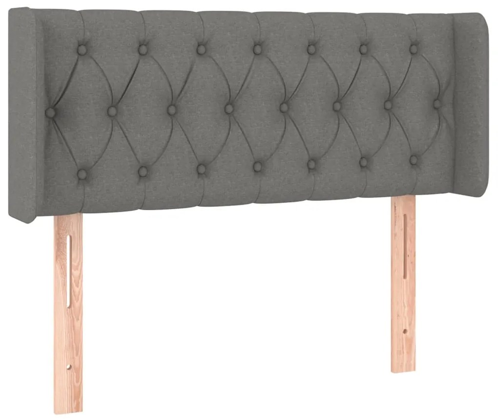vidaXL Κεφαλάρι με Πτερύγια Σκούρο Γκρι 93x16x78/88 εκ. Υφασμάτινο