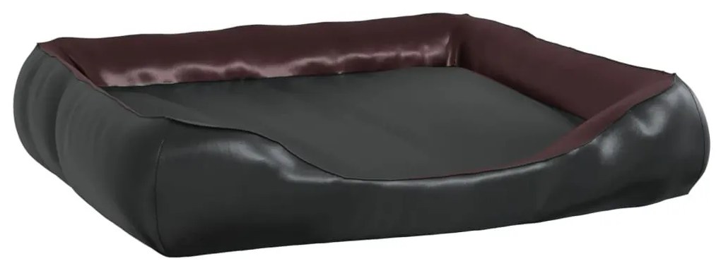 Κρεβάτι Σκύλου Μαύρο και Καφέ 105 x 80 x 25 εκ. Συνθετικό Δέρμα - Μαύρο