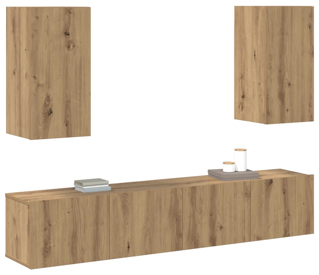 vidaXL Σετ επίπλου τηλεόρασης 4 pcs artisan δρυς Μέγεθος: Μεσαίο