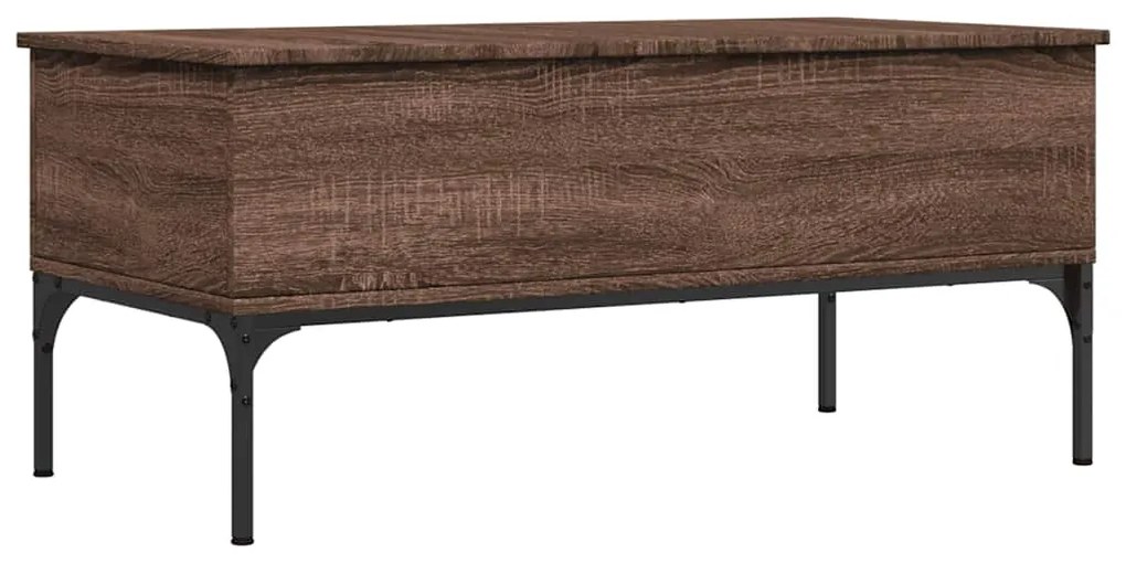 vidaXL Τραπεζάκι Σαλονιού Καφέ Δρυς 100x50x45 εκ. Επ. Ξύλο/Μέταλλο