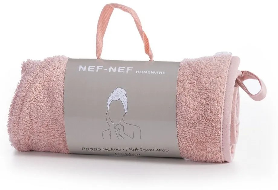 Πετσέτα Μαλλιών Sandy Pink Nef-Nef Προσώπου 100% Cotton