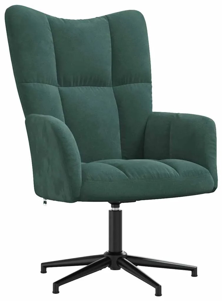 vidaXL Πολυθρόνα Relax Σκούρο Πράσινο Βελούδινη