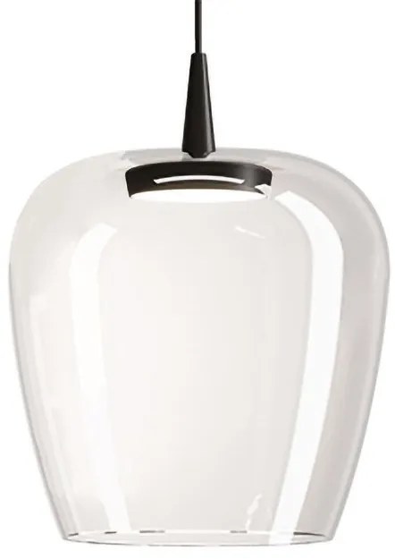 Κρεμαστό Φωτιστικό Οροφής LED 8W Μαύρη Βάση IP40 Φ27cm 2700K Dimmable Bilia Zafferano-LBA2021-Διάφανο LBA2021