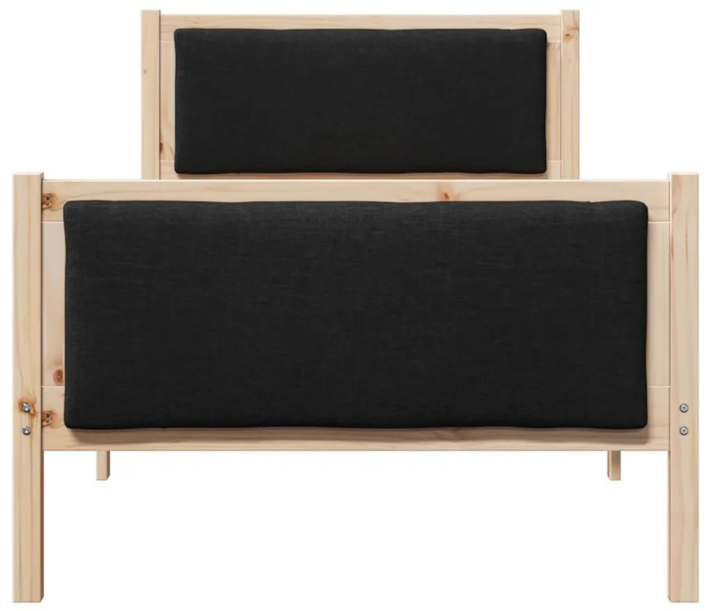 vidaXL Σκελετός Κρεβατιού με κεφαλάρι Μαύρο 90 x 200 cm ύφασμα