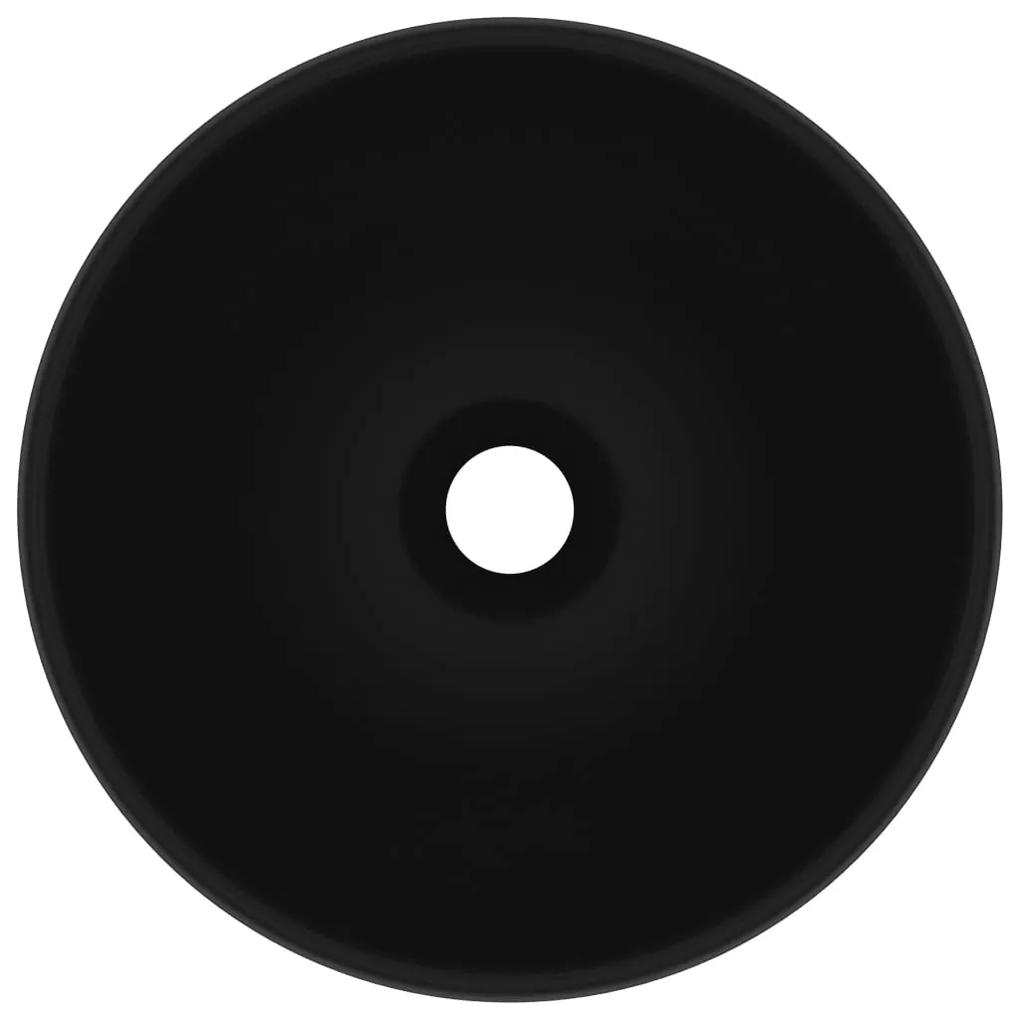 vidaXL Νιπτήρας Πολυτελής Στρογγυλός Μαύρο Ματ 32,5x14 εκ. Κεραμικός