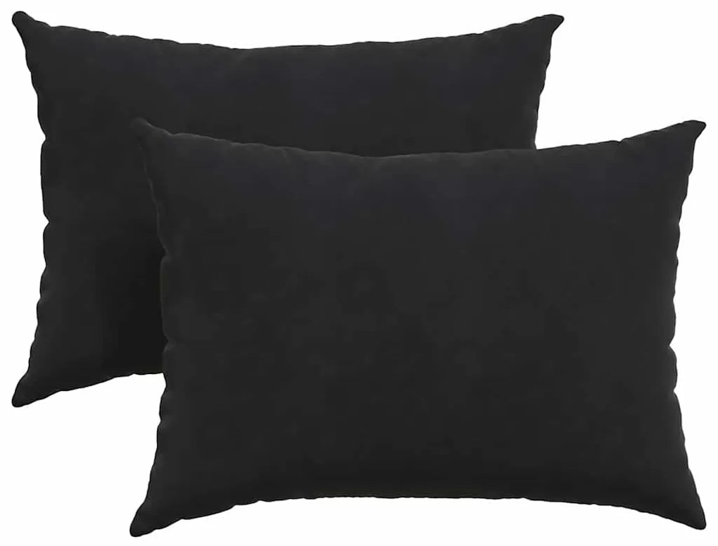 vidaXL Μαξιλάρι Καναπέ 2 pcs Μαύρο 70 x 50 cm Υφασμάτινο Κορντουρά