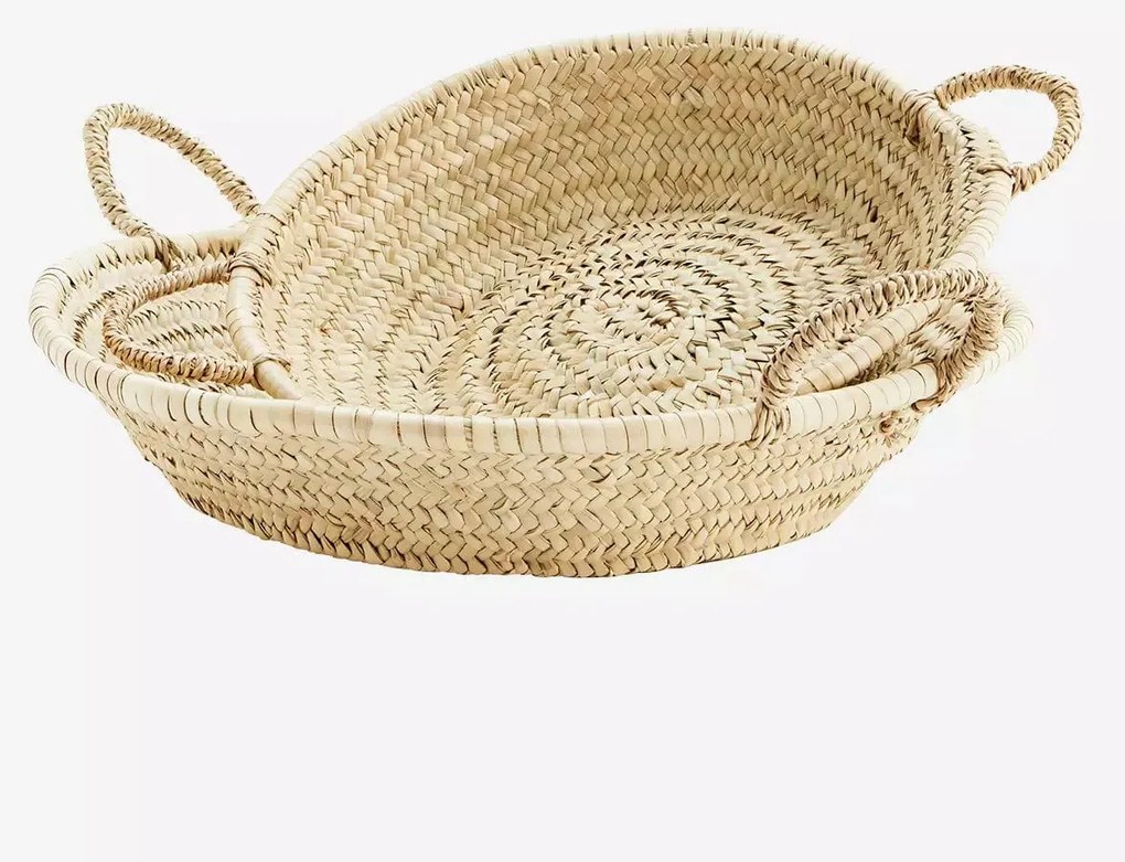 Σετ 2 τεμ. Καλάθια Από Φυσικό Χορτάρι  D:30x8/D:40x10 cm MADAM STOLTZ