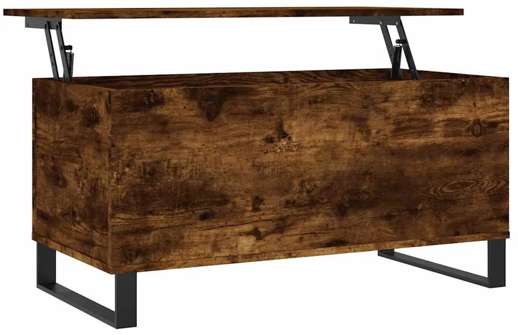 vidaXL Τραπεζάκι Σαλονιού Καπνιστή Δρυς 90x44,5x45 εκ. Επεξ. Ξύλο