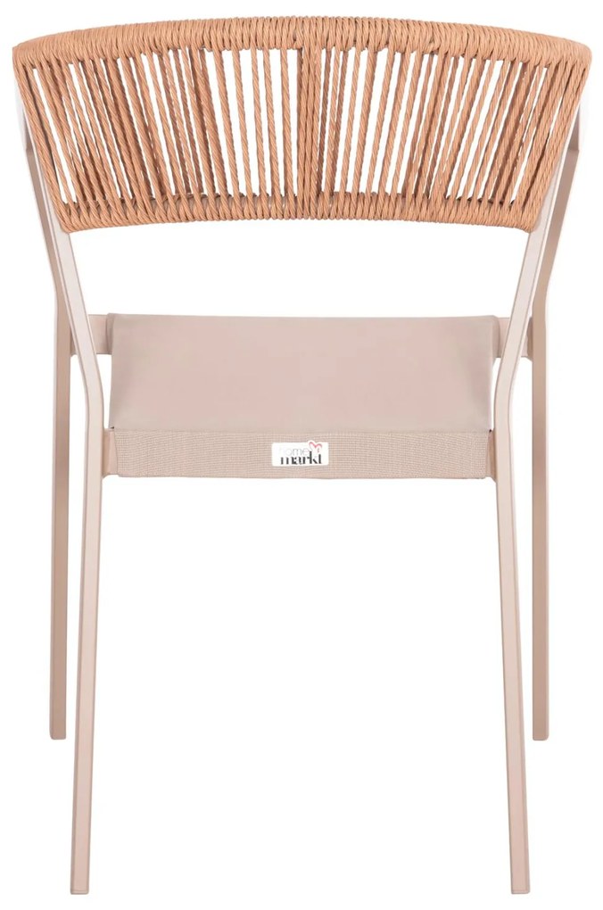 Καρέκλα - Πολυθρόνα MIRI C5891.03 Αλουμινίου Σκελετός - Textline Σαμπανιζέ και Rattan Μπέζ 56x60x81,5Υ εκ. 56x58x80.5 εκ.