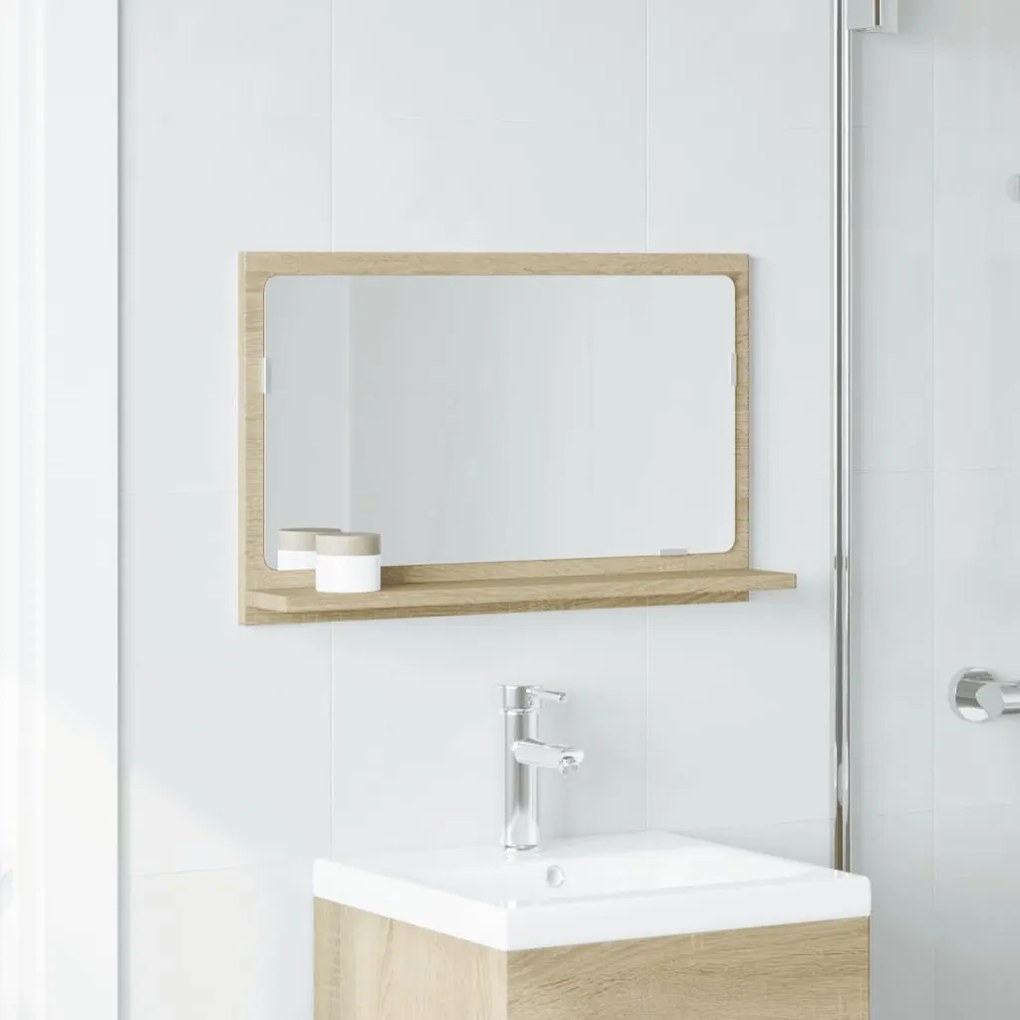 vidaXL Καθρέφτης Μπάνιου Ντουλάπι Sonoma Δρυς 60x11x37 εκ. Επεξ. Ξύλο