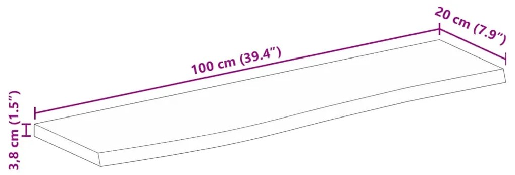 ΕΠΙΦΑΝΕΙΑ ΤΡΑΠΕΖΙΟΥ 100X20X3,8 ΕΚ. LIVE EDGE ΜΑΣΙΦ ΞΥΛΟ ΜΑΝΓΚΟ 370468