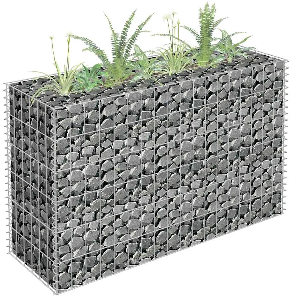vidaXL Συρματοκιβώτιο-Γλάστρα Υπερυψωμένη 90x30x60 εκ. Γαλβ. Χάλυβας