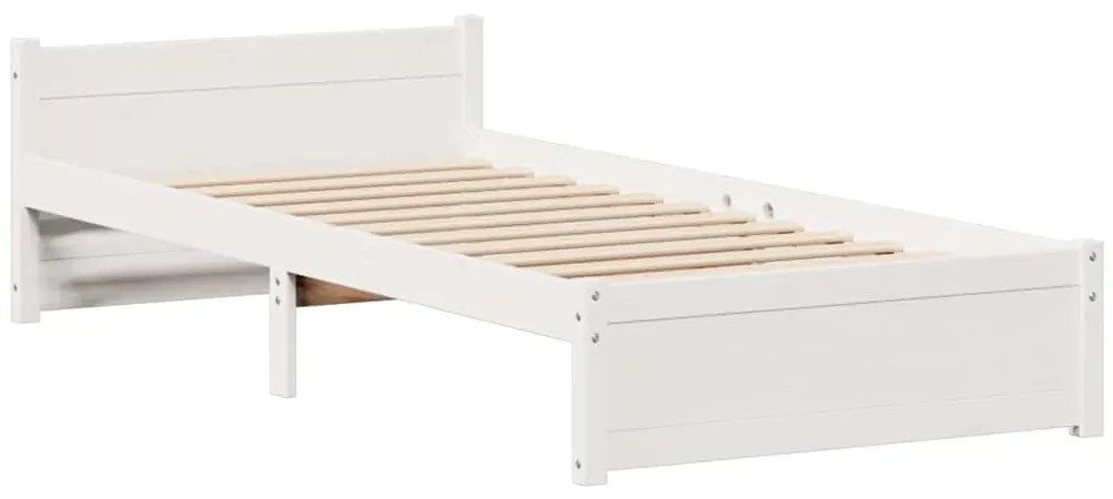 vidaXL Σκελετός Κρεβ. Χωρίς Στρώμα Λευκό 90x200 εκ Μασίφ Πεύκο