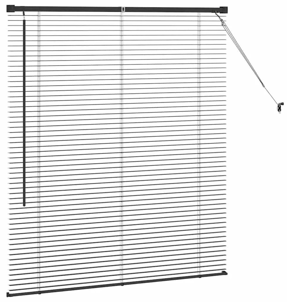 vidaXL Ρολό Παραθύρου με κουρτίνες Μαύρο Αλουμίνιο