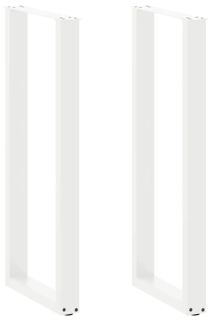 Πόδια Τραπεζιού Μπαρ σε Σχήμα U 2 τεμ. Λευκά 50x (110-111) εκ. Ατσάλι