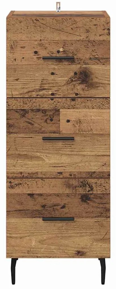 vidaXL Πλαϊνό γραφείο Παλαιό ξύλο 34 x 34.5 x 90 εκ Επεξεργασμένο ξύλο