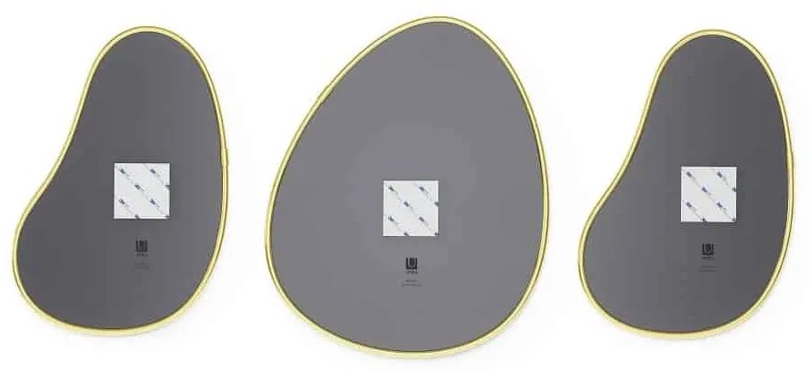 Umbra Hubba Pebble Brass σετ 3 καθρέπτες (2x20x28)+(1x31x26)