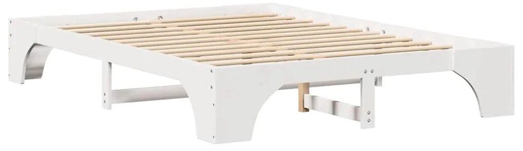 vidaXL Κρεβάτι Λευκό 140x200 cm Μασίφ Ξύλο Πεύκου