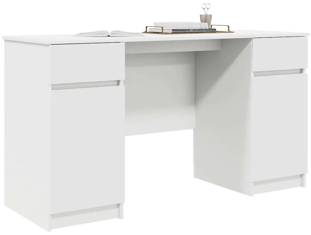vidaXL Γραφείο με συρτάρι Λευκό 140 x 49 x 76 εκ. Επεξεργασμένο ξύλο