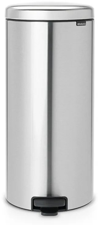 Κάδος με πεντάλ Brabantia NewIcon 649061, 30 l, Εύκολο κλείσιμο, Αντιολισθητική βάση, Ανθεκτικό στα δακτυλικά αποτυπώματα, Inox/Matte