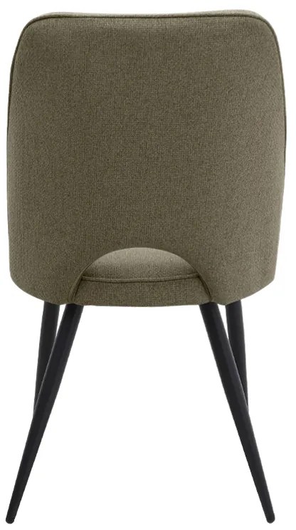 Καρέκλα τραπεζαρίας Christy Megapap λαδί ύφασμα - μεταλλικό μαύρο πόδι 47x59x90εκ.