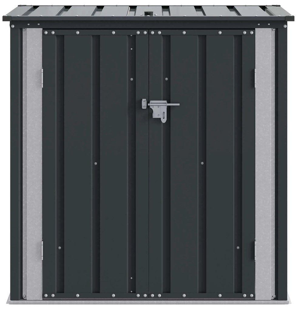 vidaXL Κουτί αποθήκευσης κήπου Μαύρο 101,5 x 57 x 100,5 εκ. Ατσάλι