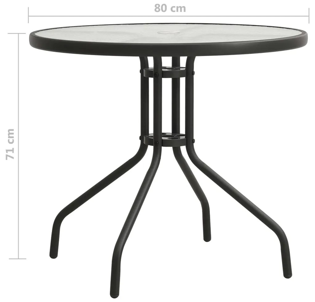 vidaXL Τραπέζι Bistro Ανθρακί Ø80 x 71 εκ. Ατσάλινο