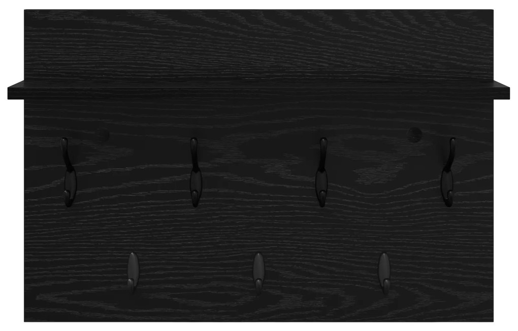 vidaXL Τοίχου Κρεμάστρα Μαύρη δρυς 60 x 40 x 12 cm Επεξεργασμένο ξύλο