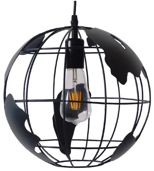 Κρεμαστό Φωτιστικό Οροφής Μαύρο Πλέγμα EARTH 01205 Globostar-1205-Μαύρο 01205
