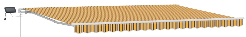 vidaXL Χειροκίνητη Ανασυρόμενη Τέντα με LED Πολυχρωμες Ρίγες 500x300 εκ