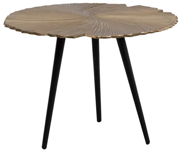 LEAF 50 SIDE TABLE ΧΡΥΣΟ ΜΑΤ ΜΑΥΡΟ D50xH36cm - 04-0612