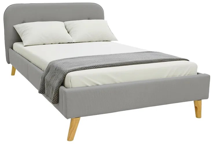 Κρεβάτι LumiLux pakoworld ύφασμα σε γκρι απόχρωση 160x200εκ