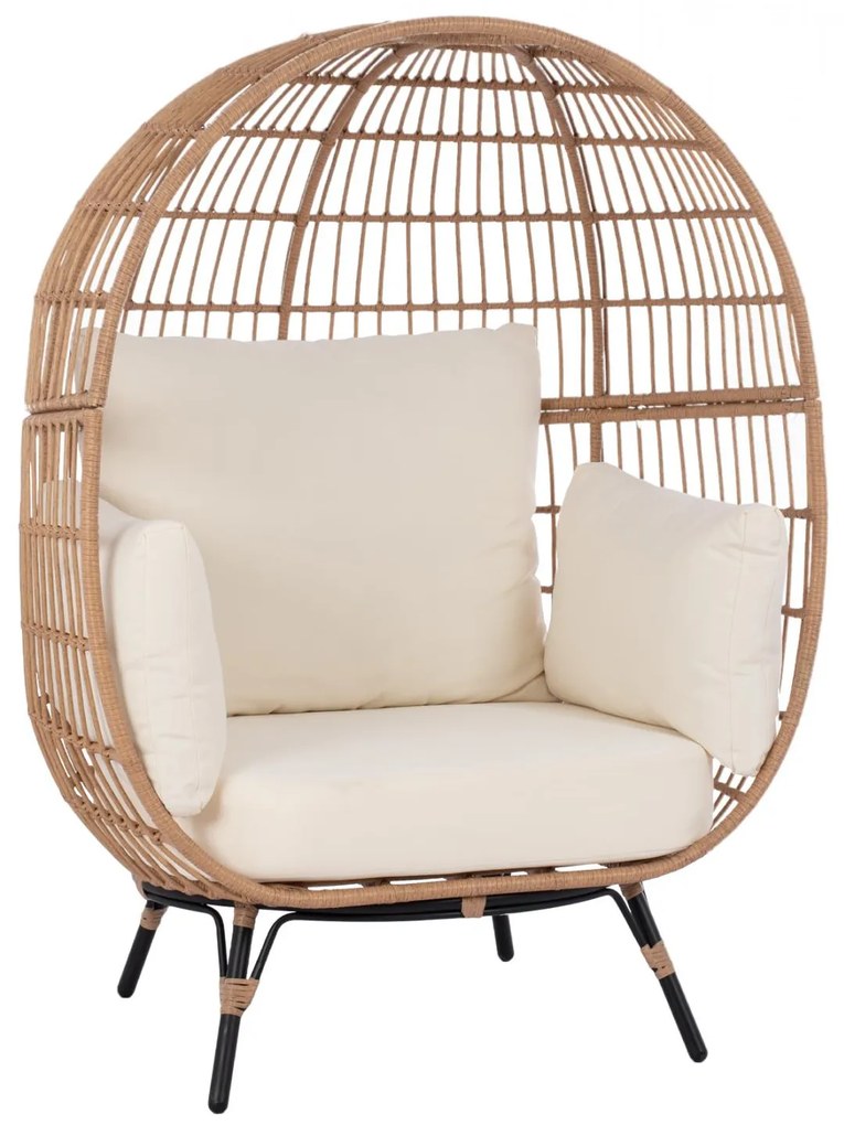Καρέκλα - Πολυθρόνα ALLEGRA C5764 Μπέζ Wicker Τύπου Φωλιά 110x85x148 εκ. 110x85x148 εκ.