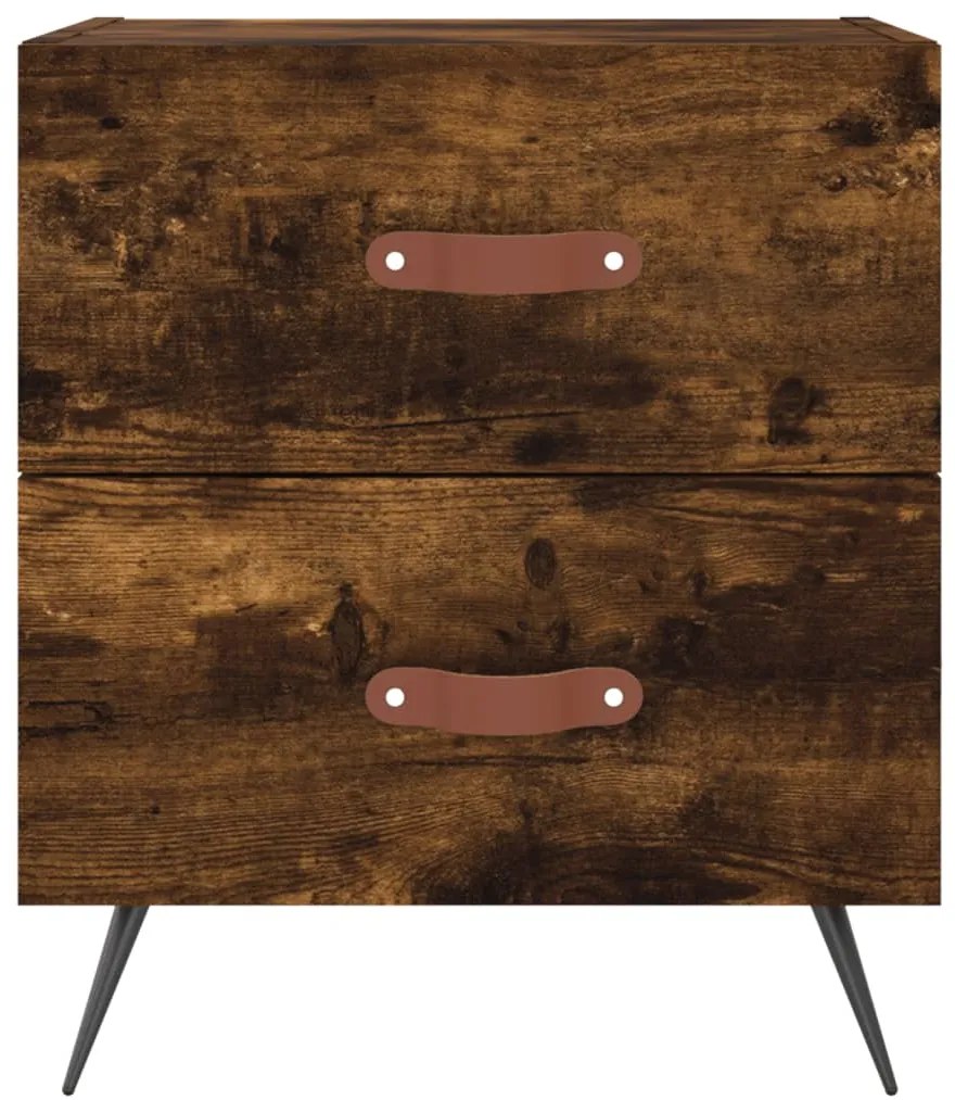 vidaXL Κομοδίνο Καπνιστή Δρυς 40 x 35 x 47,5 εκ. από Επεξεργ. Ξύλο