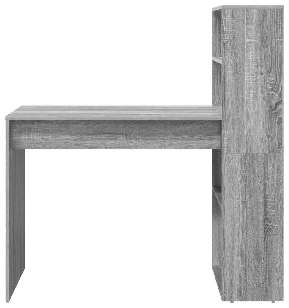 vidaXL Γραφείο με Αποθήκευση Γκρι Σονόμα 113x54x120 εκ. Επεξεργασμένο Ξύλο