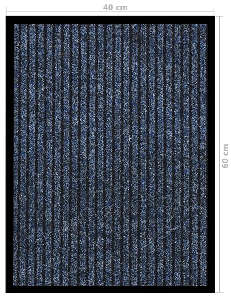 vidaXL Πατάκι Εισόδου Ριγέ Μπλε 40 x 60 εκ.