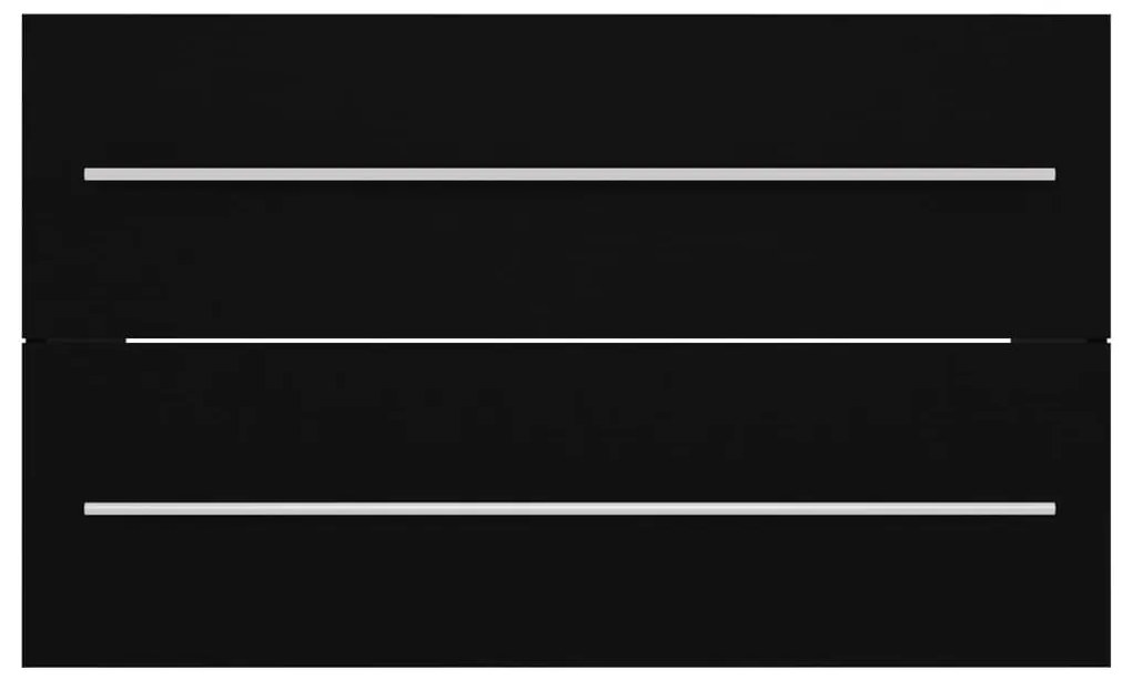 vidaXL Ντουλάπι Μπάνιου με Νιπτήρα Μαύρο από Επεξεργασμένο Ξύλο