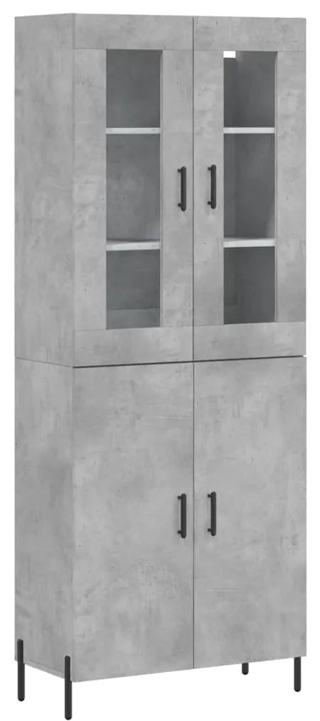 vidaXL Ντουλάπι Γκρι Σκυροδέματος 69,5x34x180 εκ. Επεξεργασμένο Ξύλο