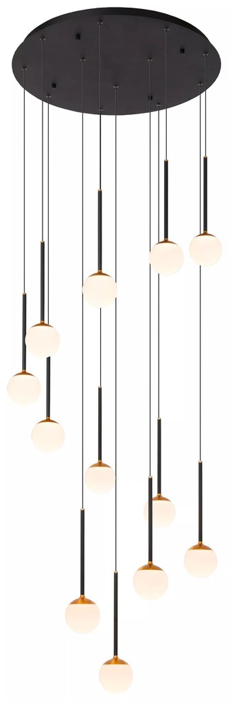 Φωτιστικό Κρεμαστό Lucide 24404-84-30 CALINA Μαύρο Ματ (Black Mat) 2700 K