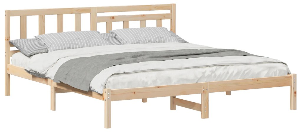 vidaXL Σκελετός Κρεβατιού Καφέ 180 x 200 cm Συμπαγές ξύλο πεύκου
