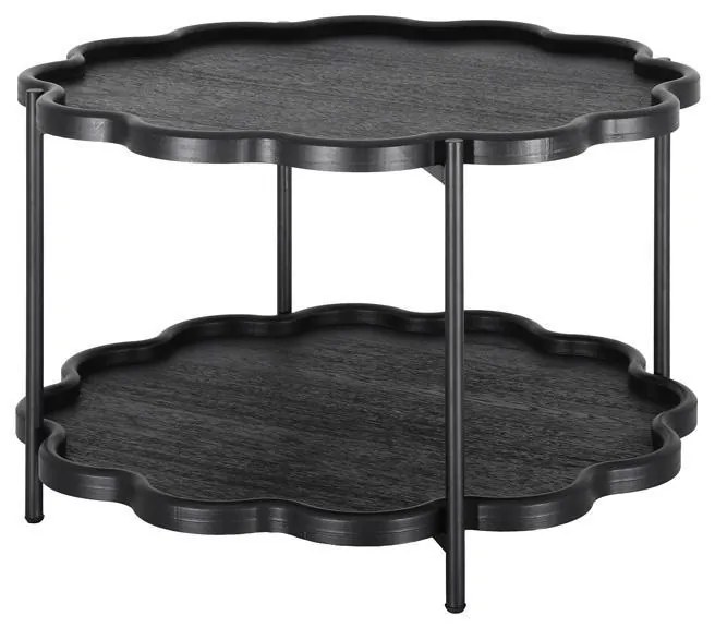 Βοηθητικό τραπεζάκι σαλονιού FL03248 Fylliana Στρογγυλό MDF Μαύρο χρώμα 80x48εκ 80x80x48 εκ.